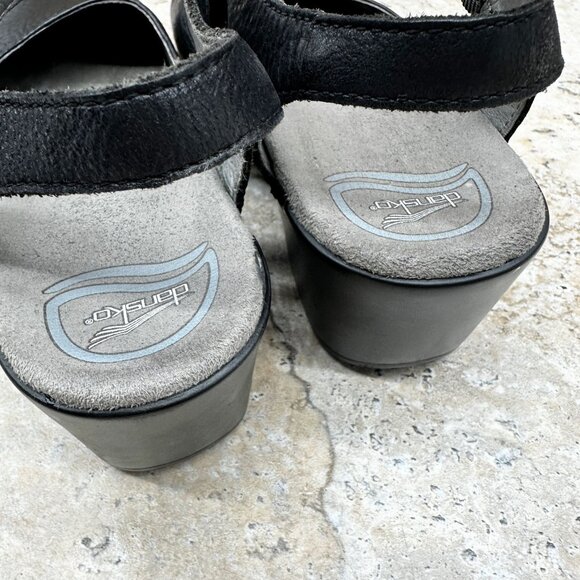 Dansko Shoes Womens Size 38 US 7.5- 8 Black Leather Sam Mary Jane Buckle - Picture 8 of 10